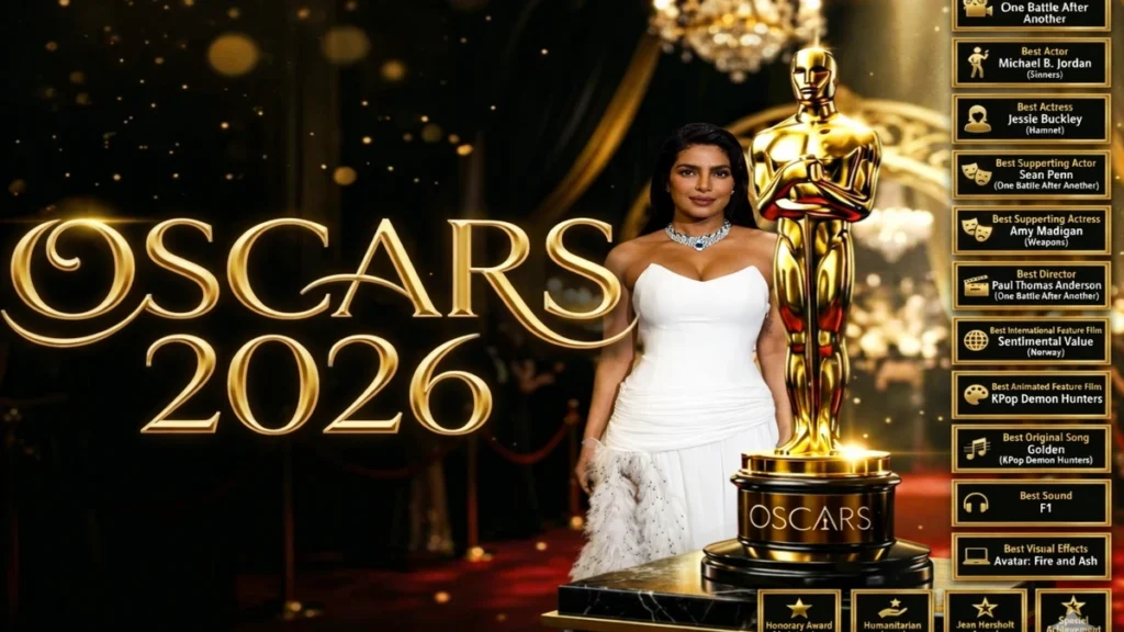 Oscars 2026: स्टेज पर छाईं प्रियंका चोपड़ा, भारतीय दिग्गजों को मिला सम्मान! देखें विनर्स की पूरी लिस्ट